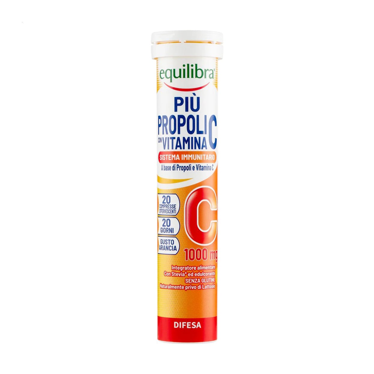 Прополіс з вітаміном С equilibra Piu Propoli con Vitamina C, 20 шипучих таблеток